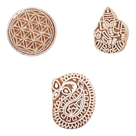 Set of 3 Piece New Mix Wooden Printing Block